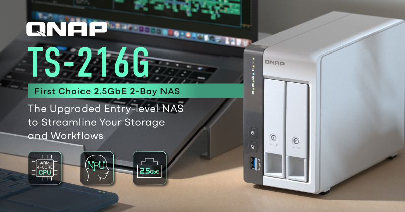 QNAP Releases 2-bay 2.5GbE NAS TS-216G, Offering Cost-Effective