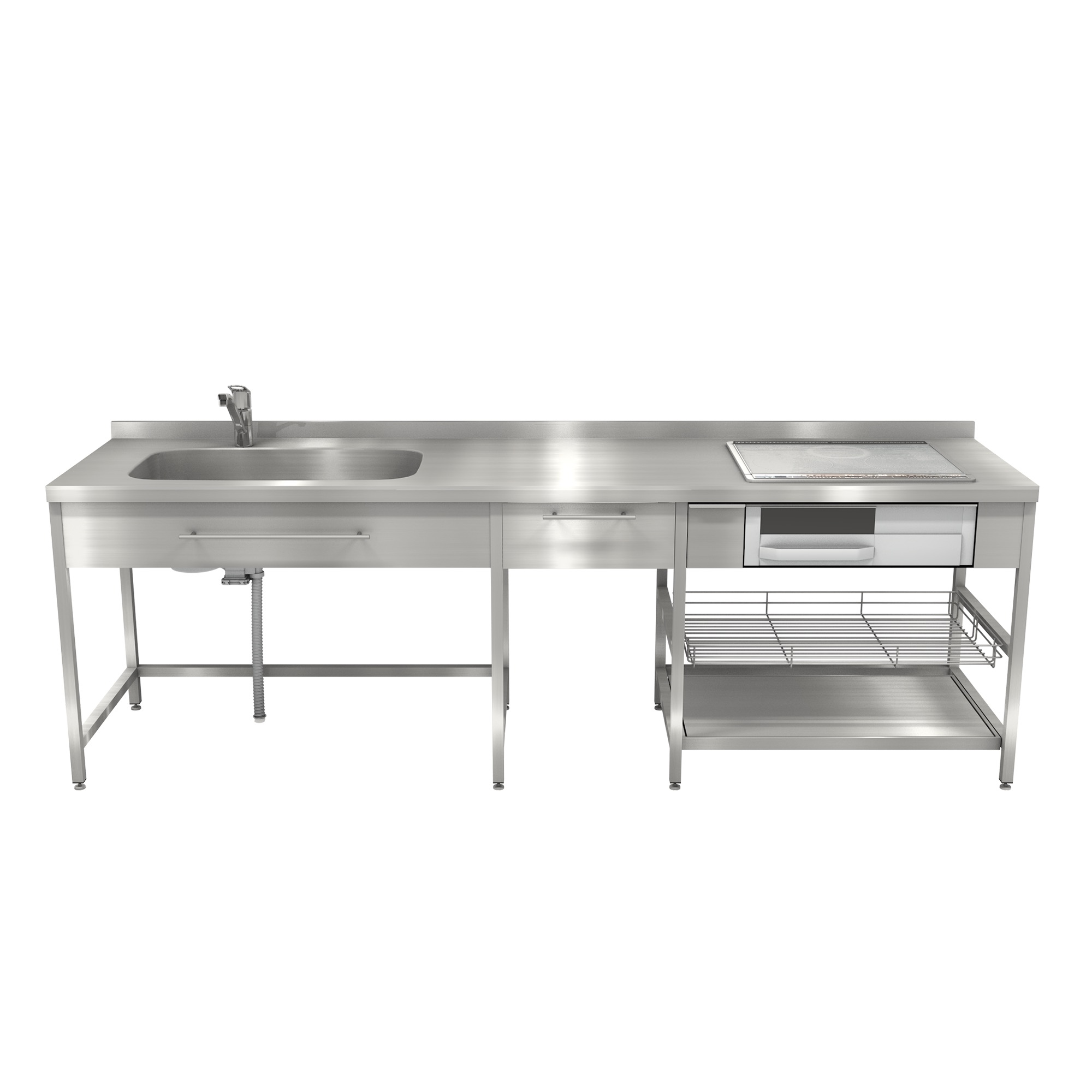 ステンレスフレームキッチン W2550×D650 | KB-KC005-04-G078