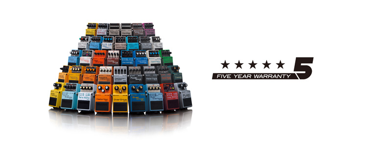 BOSSコンパクト・ペダル・シリーズ」全モデルの5年保証を開始