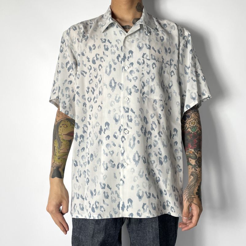 OLD JOE ORIGINAL PRINTED OPEN COLLAR SHIRTS (LEOPARD) Short-sleeve