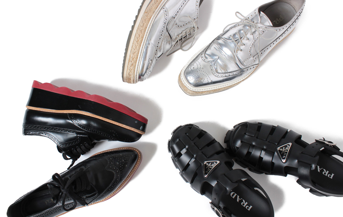 PRADA］憧れのレースアップシューズ - ブランド古着の通販 ユーズド