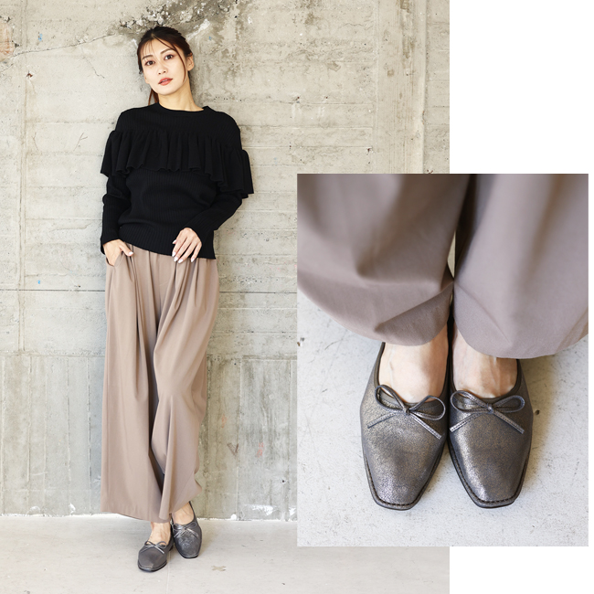 SUaSHI スウェイシー パンプス レディース フラット リボン 疲れにくい