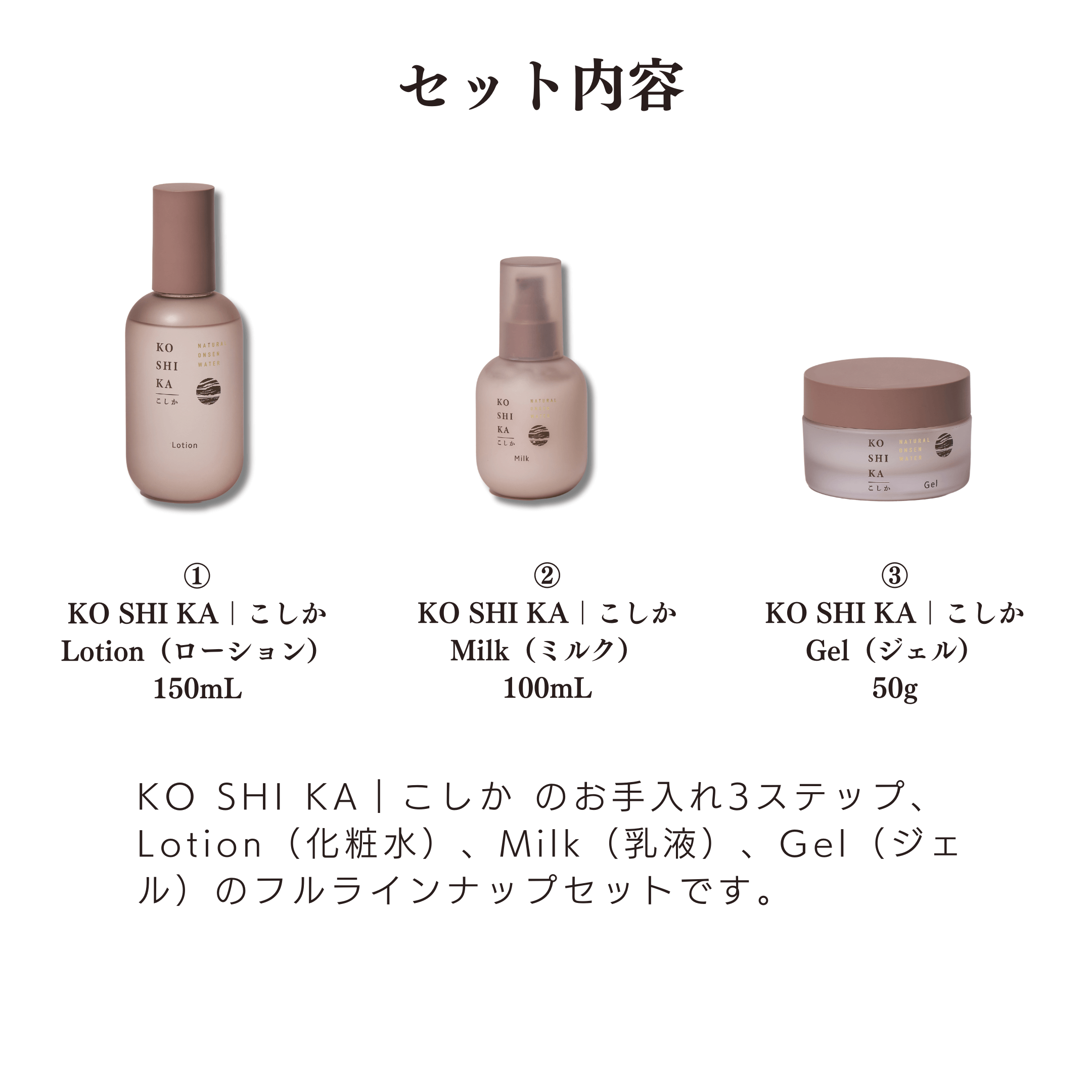 楽天市場】【ふるさと納税】KOSHIKA｜こしか Lotion＆Milk&Gel 3点