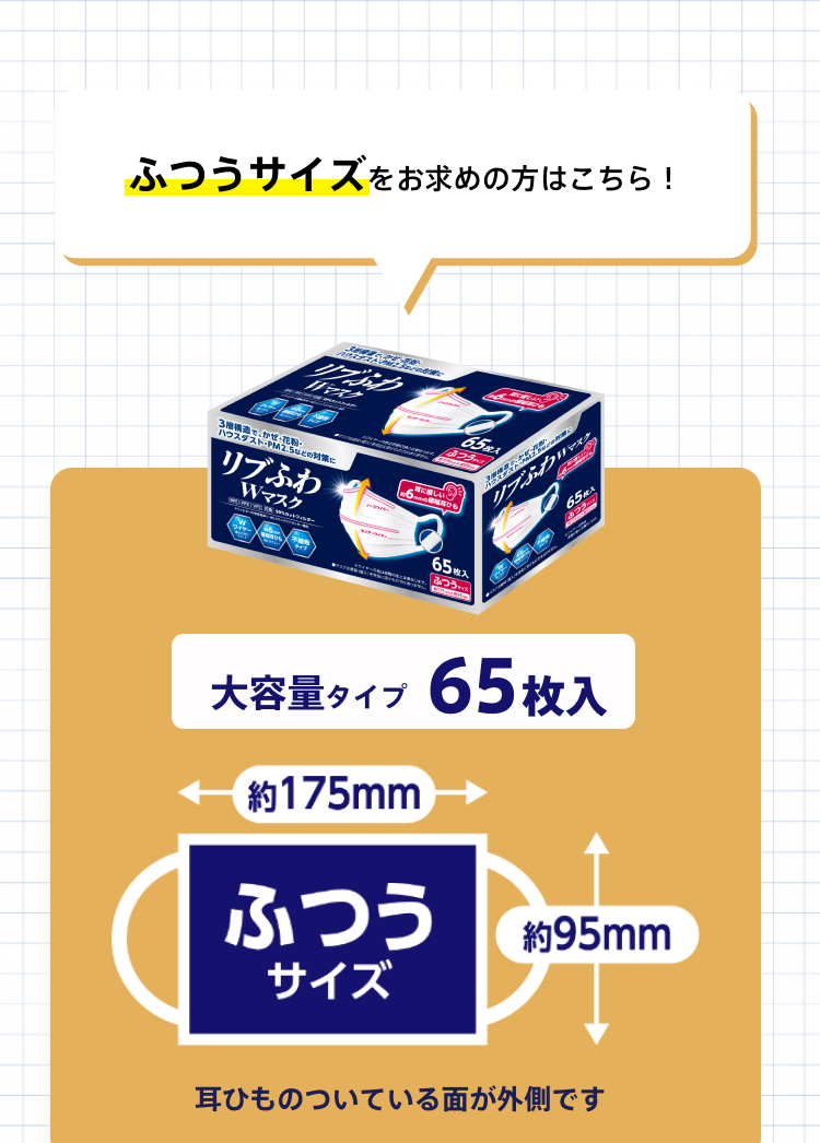 楽天市場】リブふわW マスク 不織布 585枚( 65枚入り x9箱 大容量