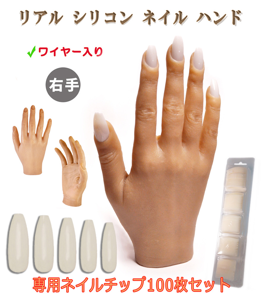 楽天市場】リアル シリコン ネイル ハンド 練習や撮影に トレーニング