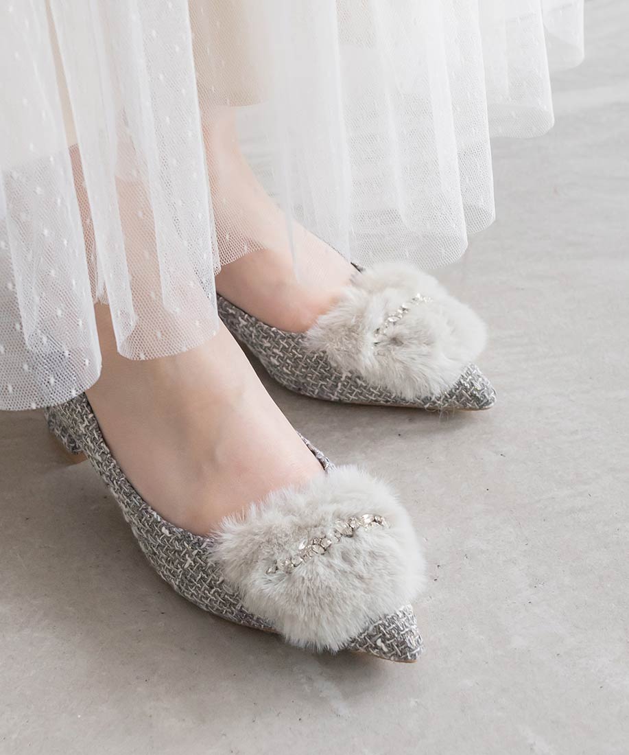 SALE】2WAY ビジュー×ファーパーツパンプスRANDA公式サイト