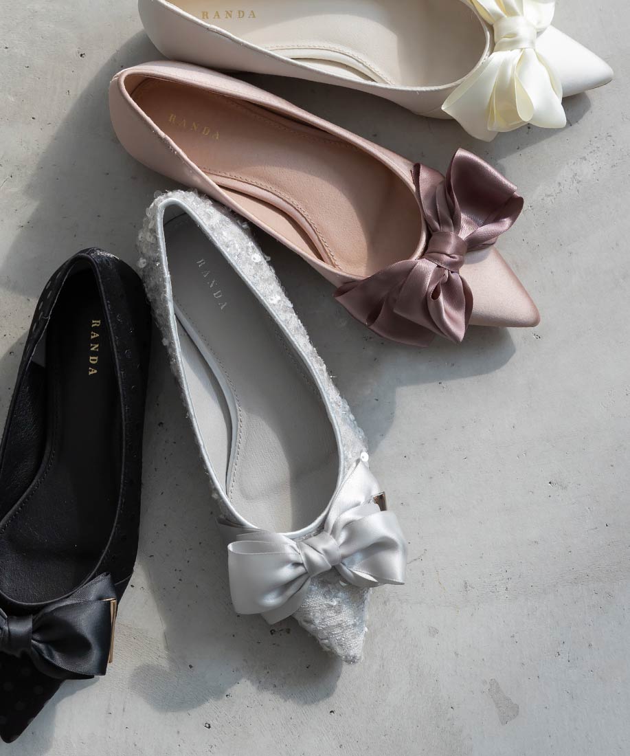 リボンデザインフラットシューズRANDA公式サイト