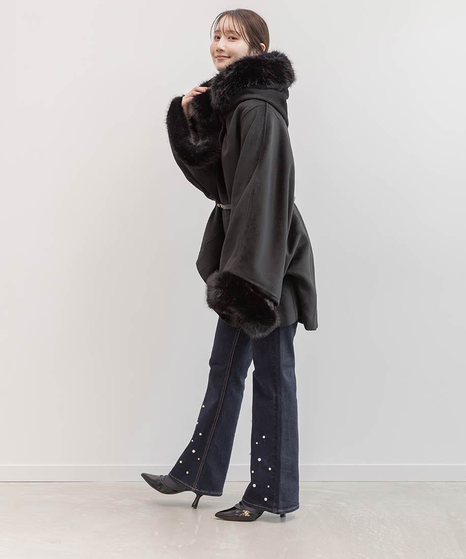 SALE】2WAY ファー付きミドルケープコートRANDA公式サイト