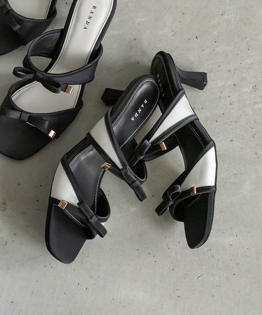 サテンダブルリボンミュールサンダルRANDA公式サイト