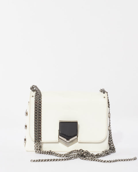 Buy Jimmy Choo White Leather Small Lockett Shoulder Bag
