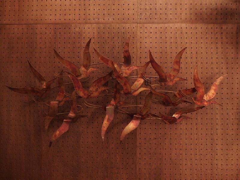 ミッドセンチュリー壁掛け鏡 ウォールデコ 鳥の群 USM 1404