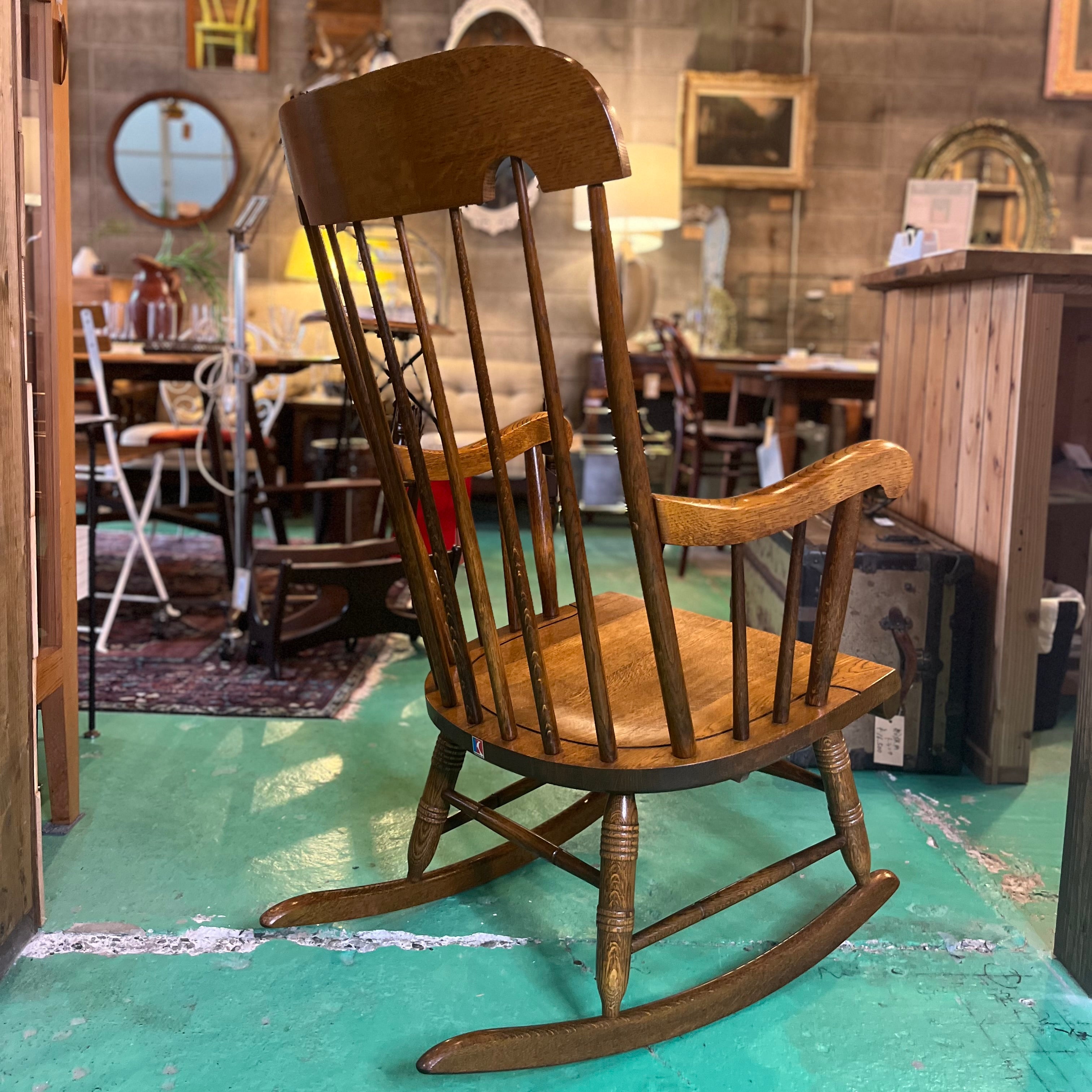 飛騨産業 / HIDA 穂高 ロッキングチェア キツツキマーク 中古 揺れ椅子