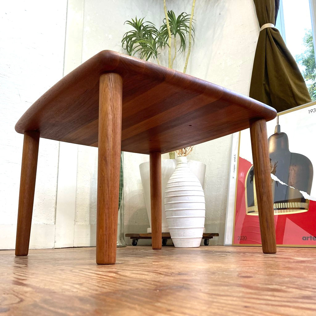 デンマーク製 チーク無垢材 サイドテーブル 北欧 ヴィンテージ 中古