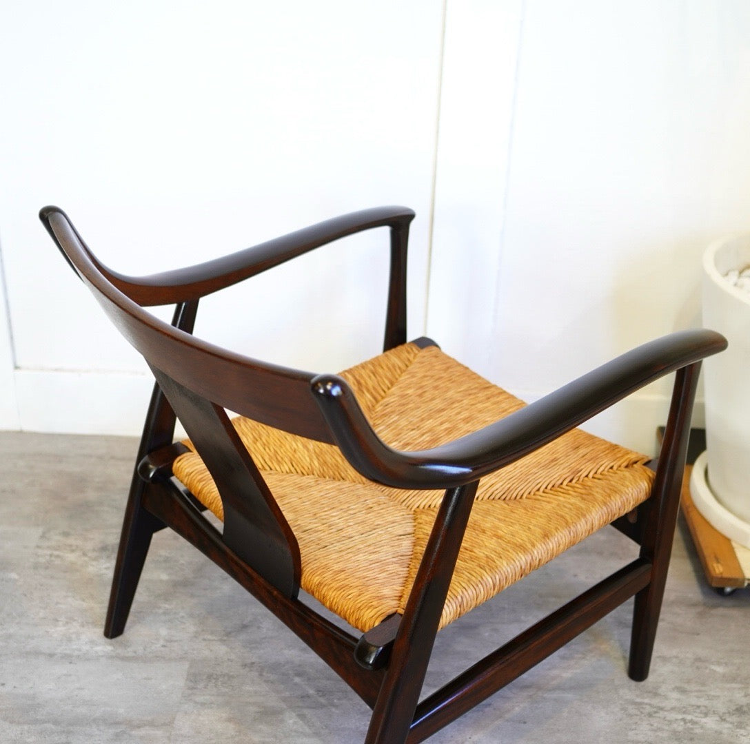 松本民芸家具 #77型 曲肘イス ラッシ編み ヴィンテージ 中古 ミズメザクラ