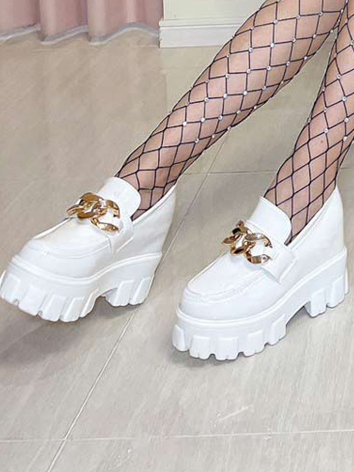 チェーン厚底ローファー - Riina couture