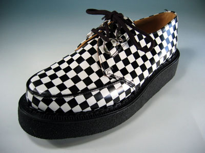 ジョージコックス8961ブラック×ホワイトチェックレザー／ROCK SHOES