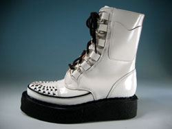 ジョージコックス13342ホワイトレザー ブラックインターレース／ROCK