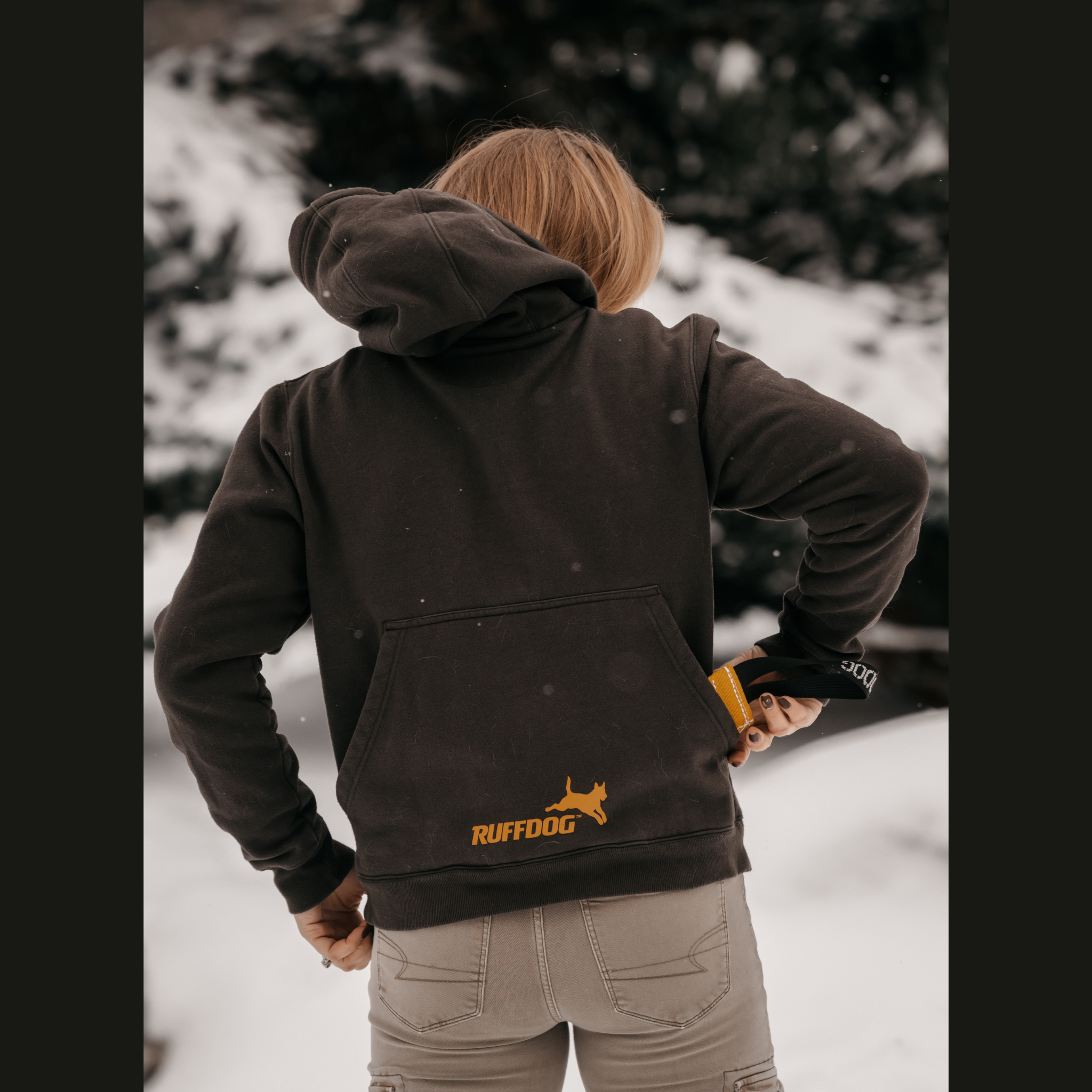 Ruffdog FOX Unisex Hoodie – Espresso with Gold Logo | Dog Trainer Hood