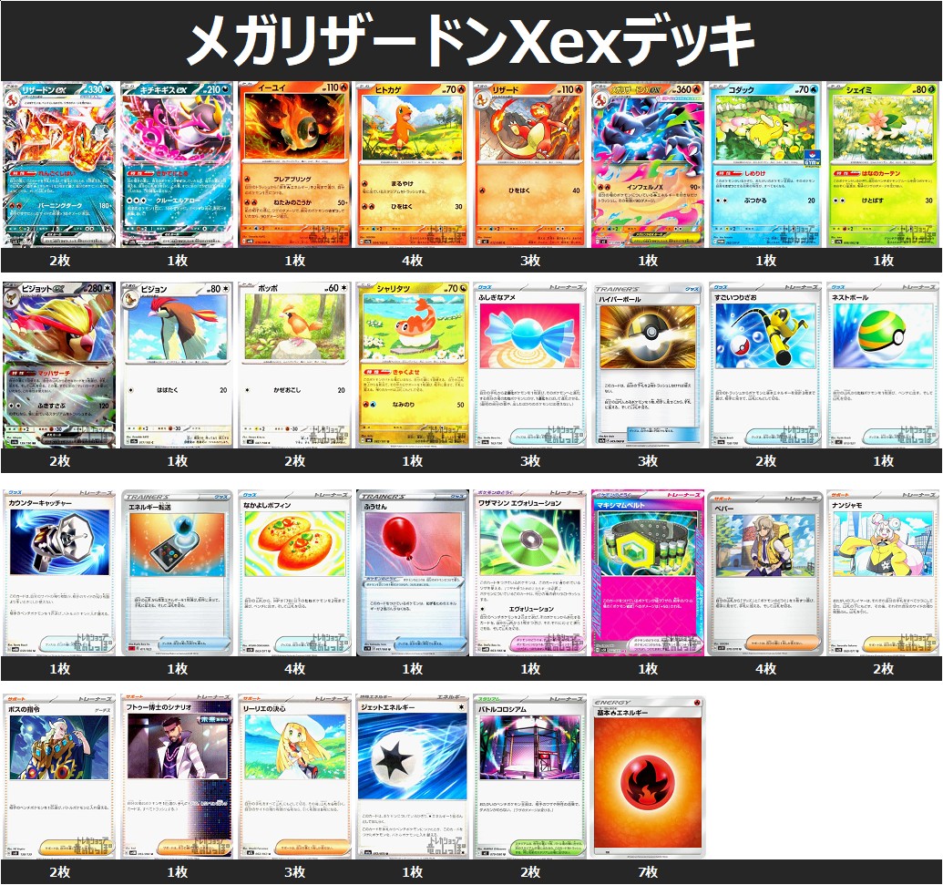 超高レアリティ本格構築】メガリザードンXexデッキ 超高レアリティ本格