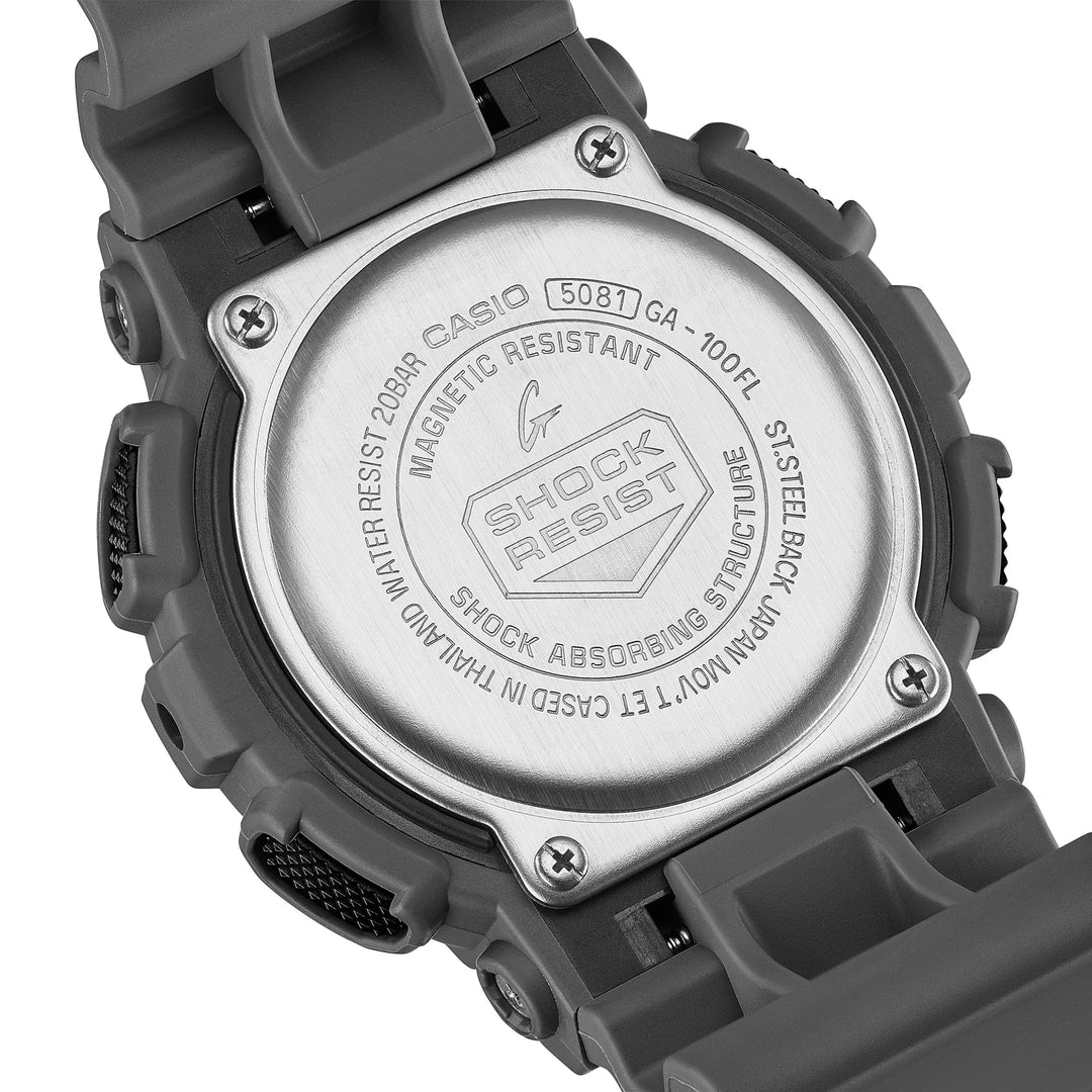 G-Shock GA100 Flame Inside Ana-Digi Gray Orange | Watches.com