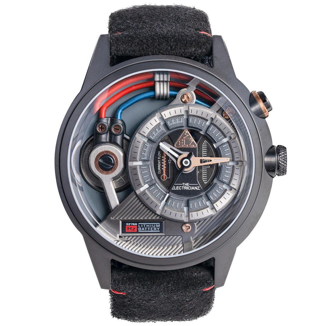 The Electricianz Dark Z 45mm Black Suede | Watches.com