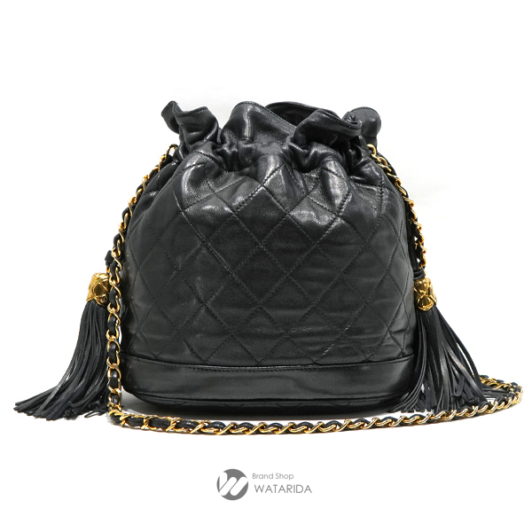 シャネル バッグ マトラッセ 巾着 フリンジ チェーンショルダー