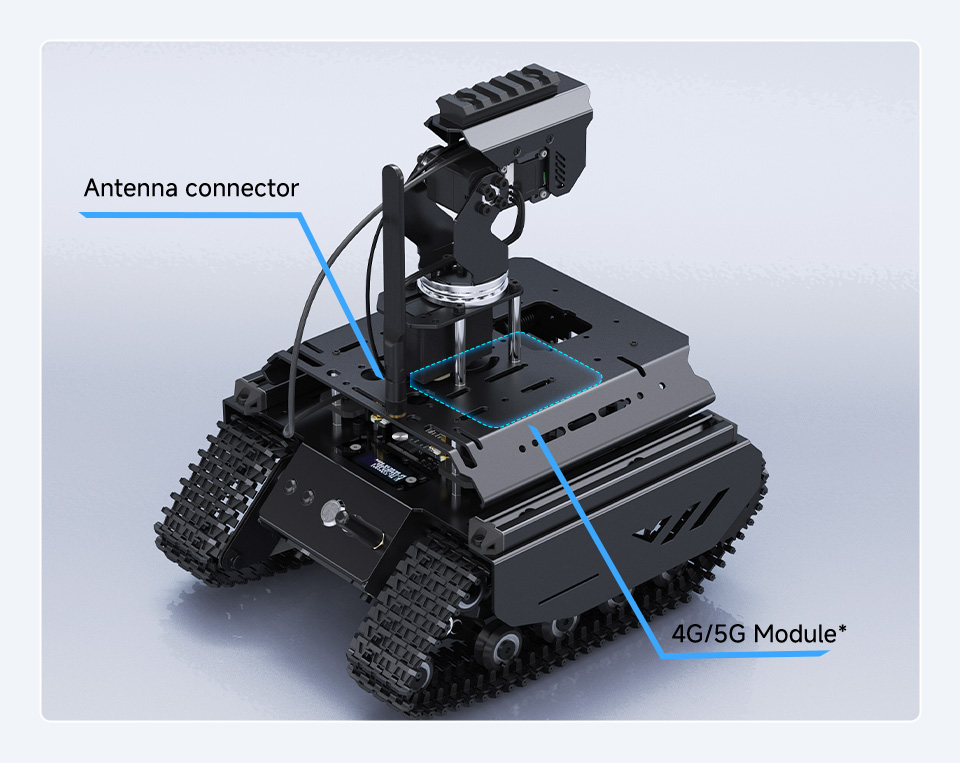 UGV Beast Open-source Off-Road Tracked AI Robot, Dual controllers