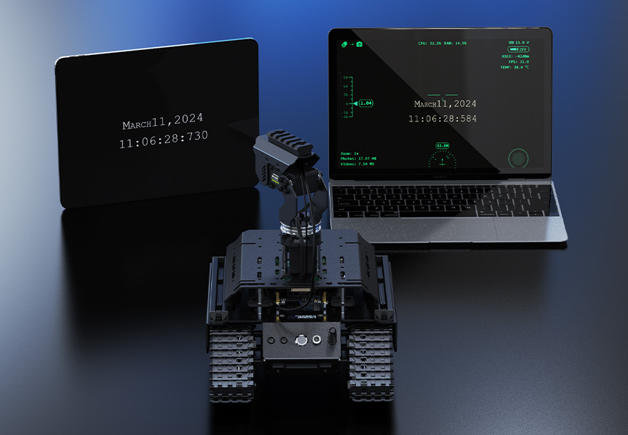 UGV Beast Open-source Off-Road Tracked AI Robot, Dual controllers