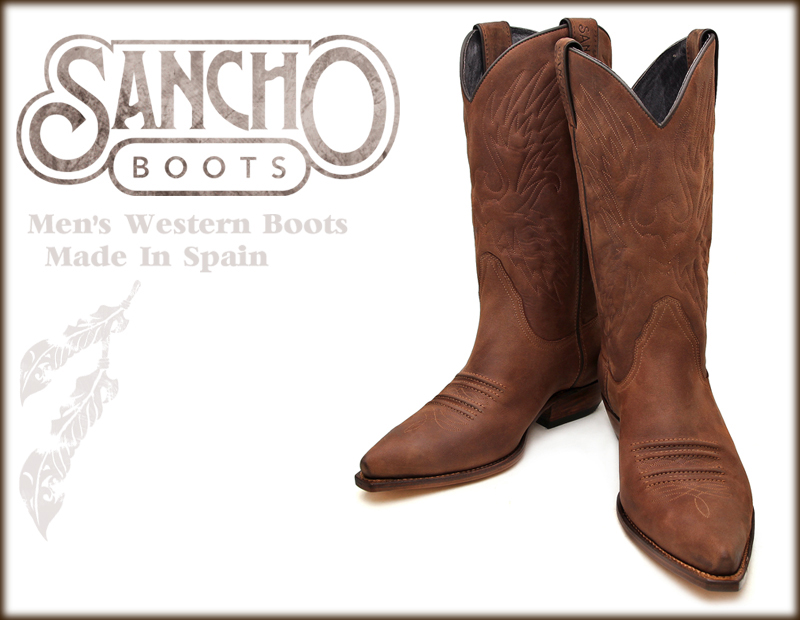 極美品！SANCHO サンチョ スペイン製 ウエスタン 本革 ショートブーツ
