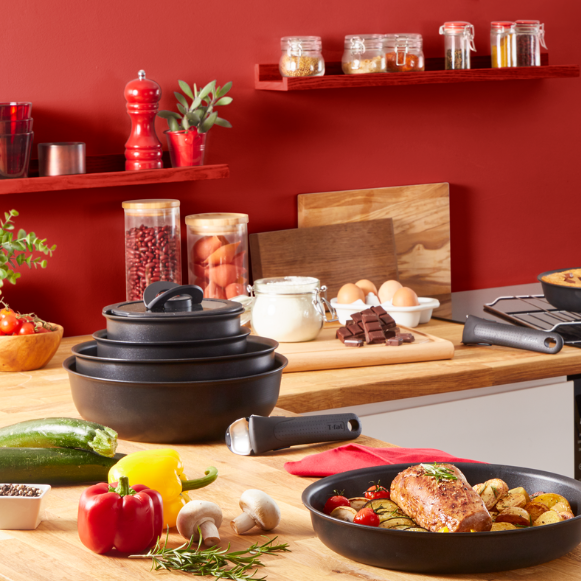 Ingenio Expertise 14-Piece Nonstick Cookware Set – French Vanilla