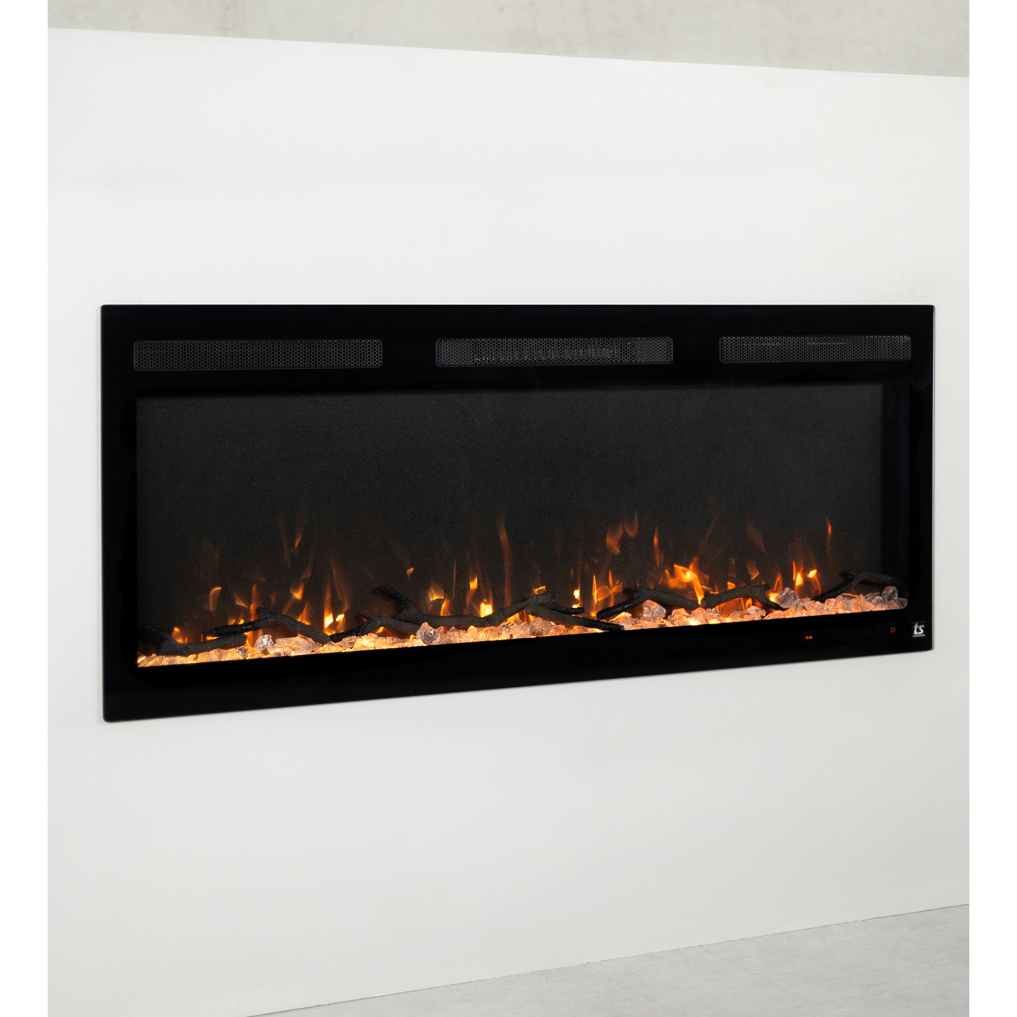 Sideline Fury 46 Inch Slim-Depth Recessed Smart Electric Fireplace