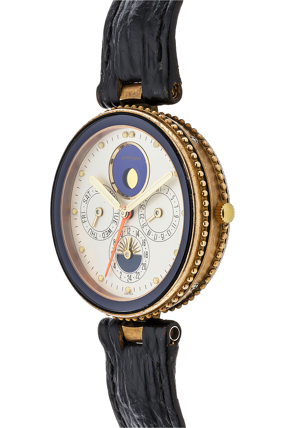 Pre-Owned Gerald Genta and Bronze Gefica Moon Phase GMT Quartz