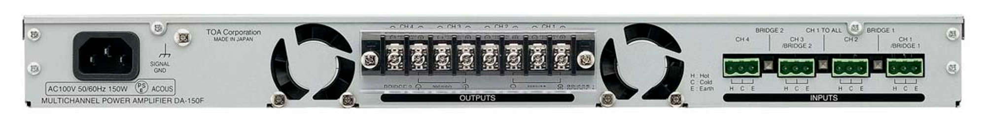 デジタルパワ－アンプ 150W×4ch (DA-150F) | TOA株式会社