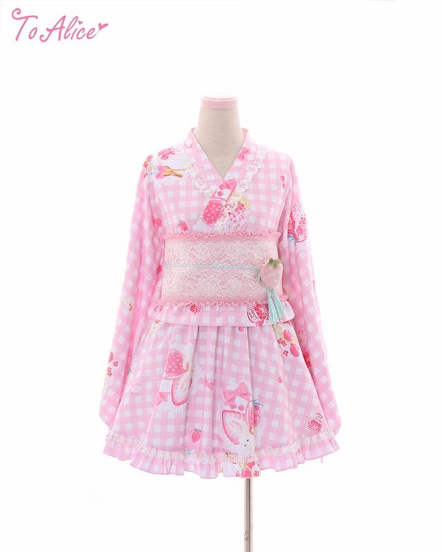 ToAlice】C2167いちごギンガムチェック浴衣セット - To Alice