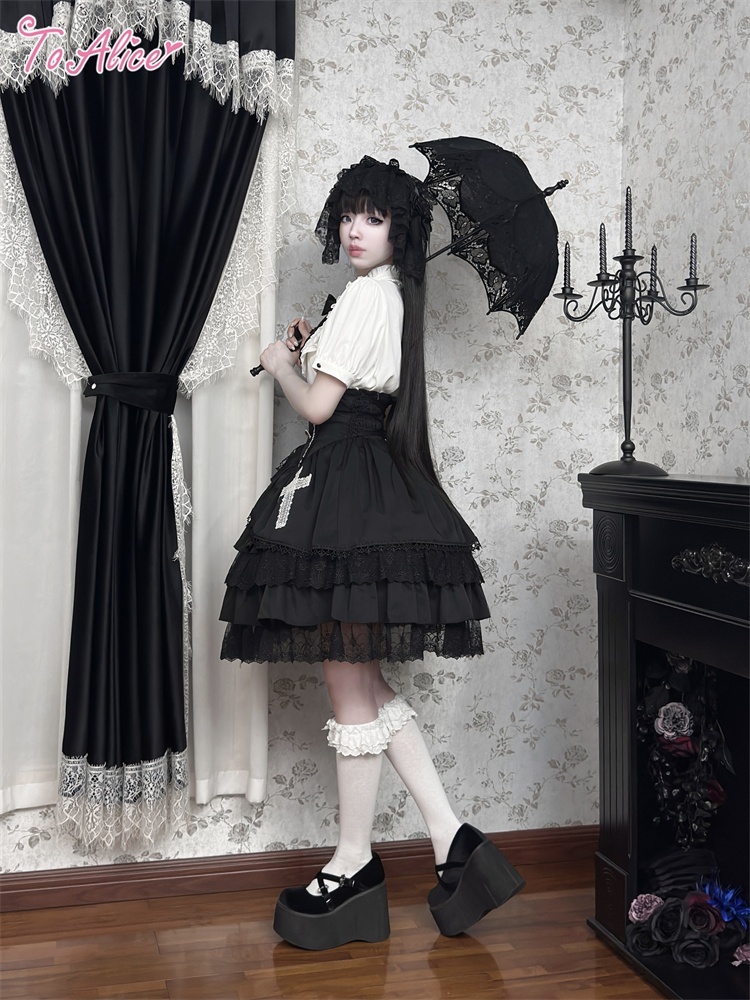 BlackShamrock】 F174クロスコルセットシルエットスカート - To Alice