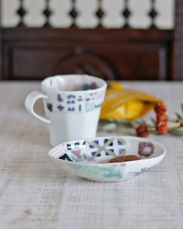 砥部焼の和食器 生石窯の小皿【砥部工房 からくさ】