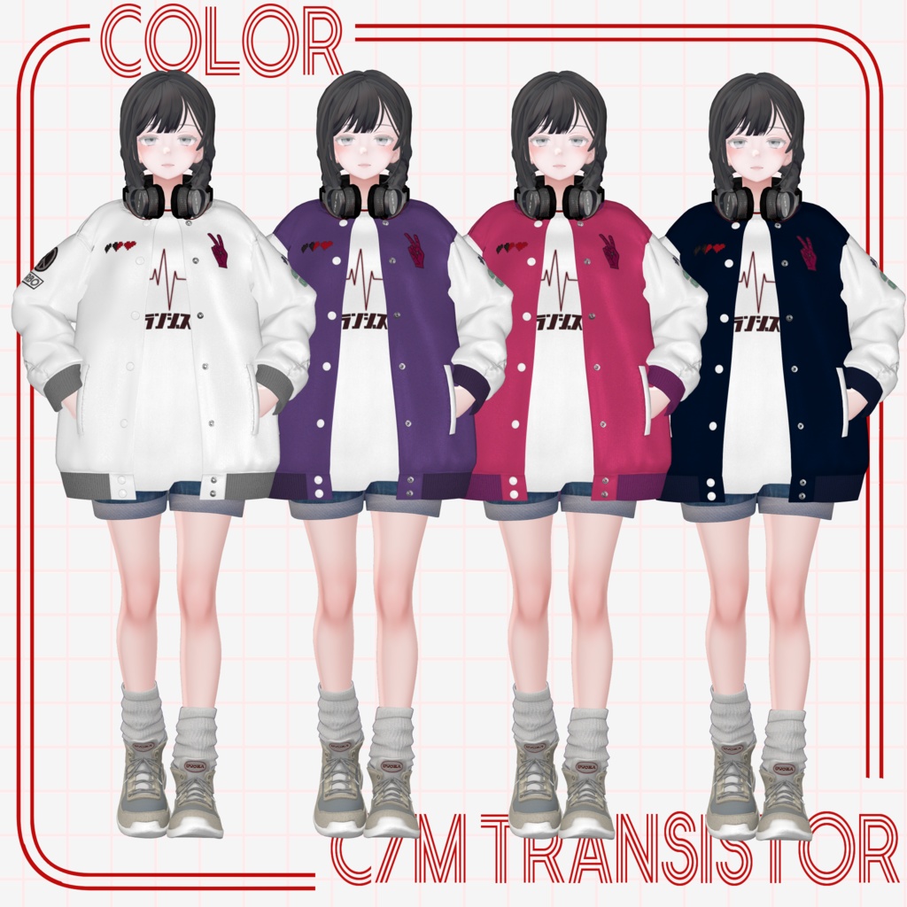 18 avater] Varsity Jacket [C/M TRANSISTOR] (スタジャン 「C/M