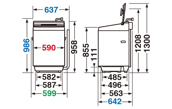 寸法・仕様 | AW-10DP1 | 洗濯機・洗濯乾燥機 | 東芝ライフスタイル