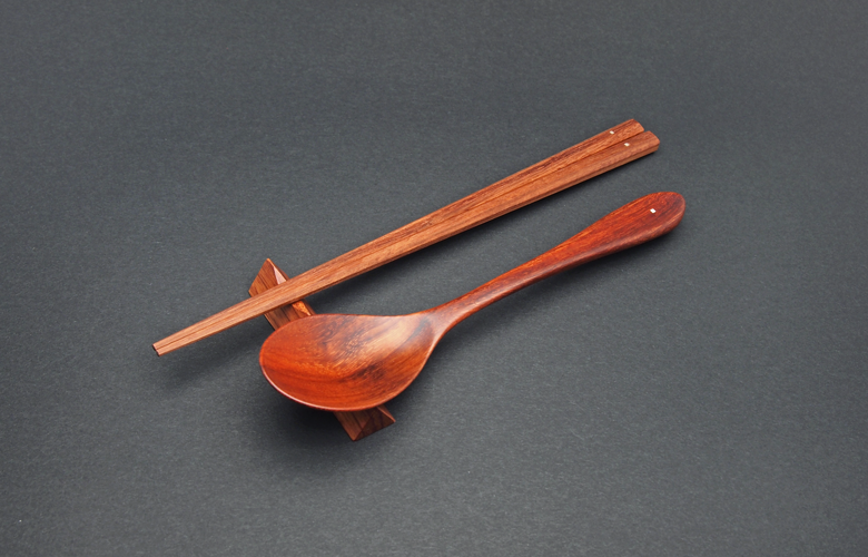 忠之助商店 / マルナオ Sweet Morning -箸&スプーンセット (紫檀)