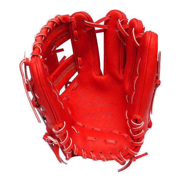 ZETT Pro Japan Steerhide 11.5 inch Red Infielder Glove