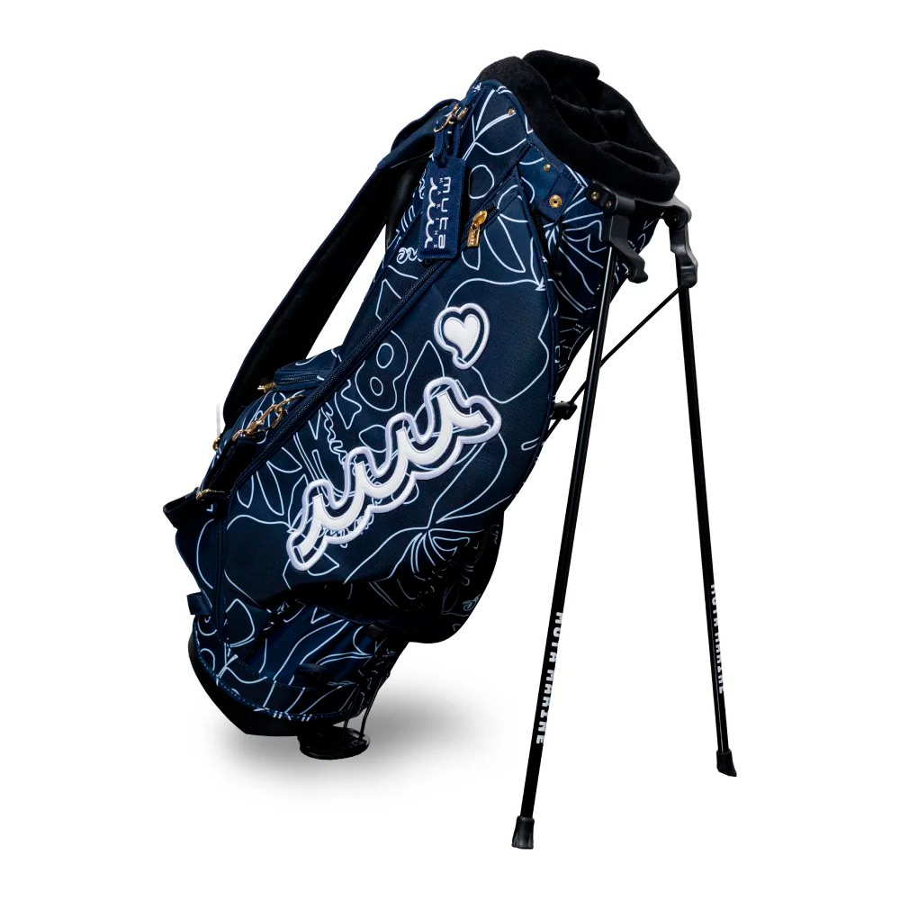 スタンドキャディバッグ＆ヘッドカバーセット（フローラル・ネイビー