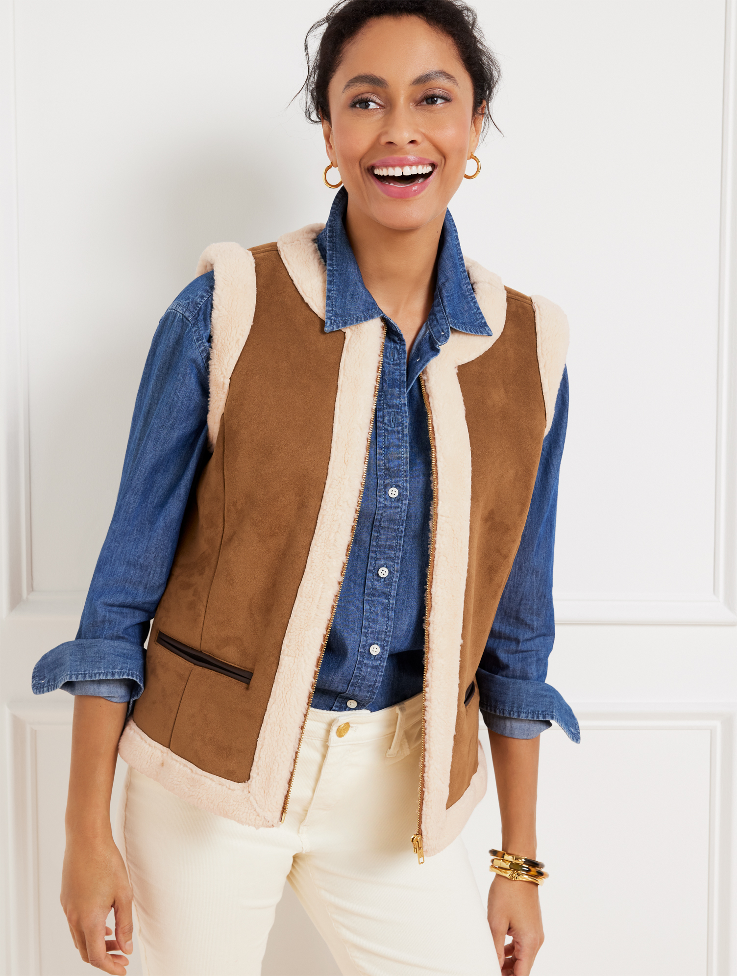 Faux Shearling Vest | Talbots