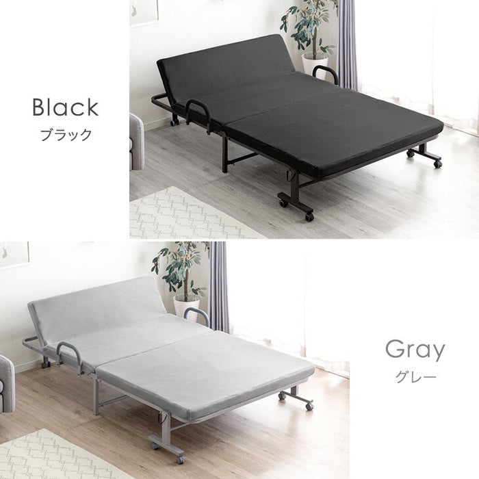 シングル] 高反発 マットレス付き 折りたたみベッド 洗える カバー
