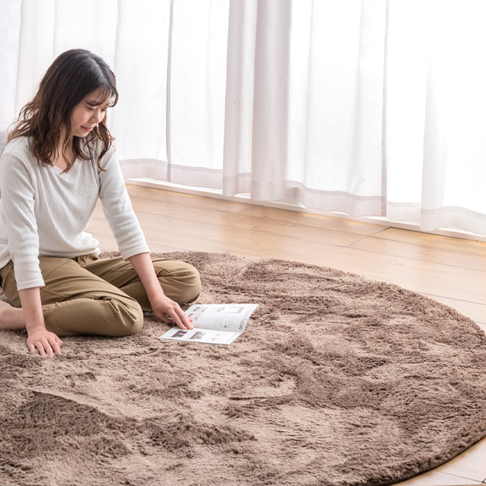 100×100] お手入れ簡単 洗えるシャギーラグ 滑り止め ホットカーペット