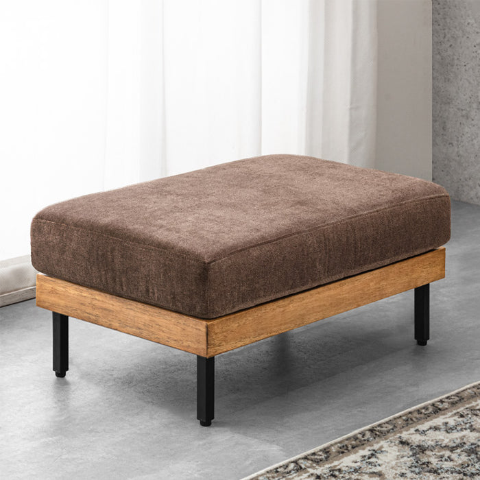 オットマン 単品 洗える カバーリング 木製 フットスツール 天然木