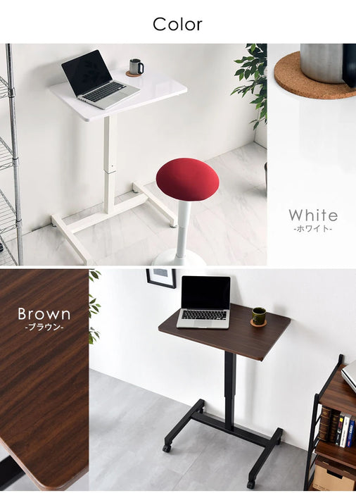 幅70cm］ 片手で楽々ワンタッチ昇降式 スタンディングデスク 伸縮 ガス