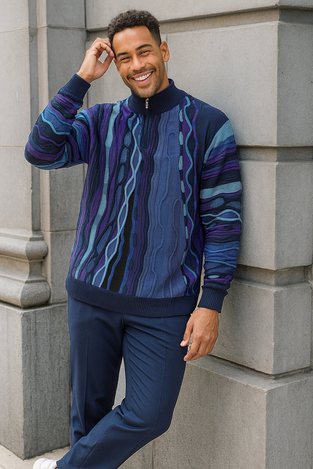 Stacy Adams 1/4 Zip Pullover - Classic Men's Knitwear | TCW Menswear