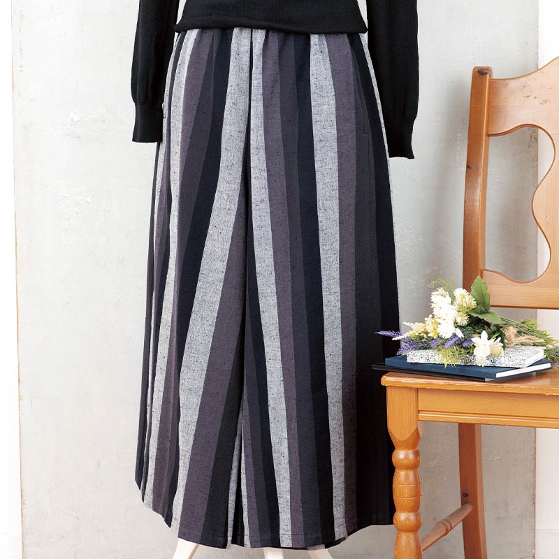 久留米絣のワイドパンツ［縞模様］: 完成品・雑貨｜手づくりタウン by