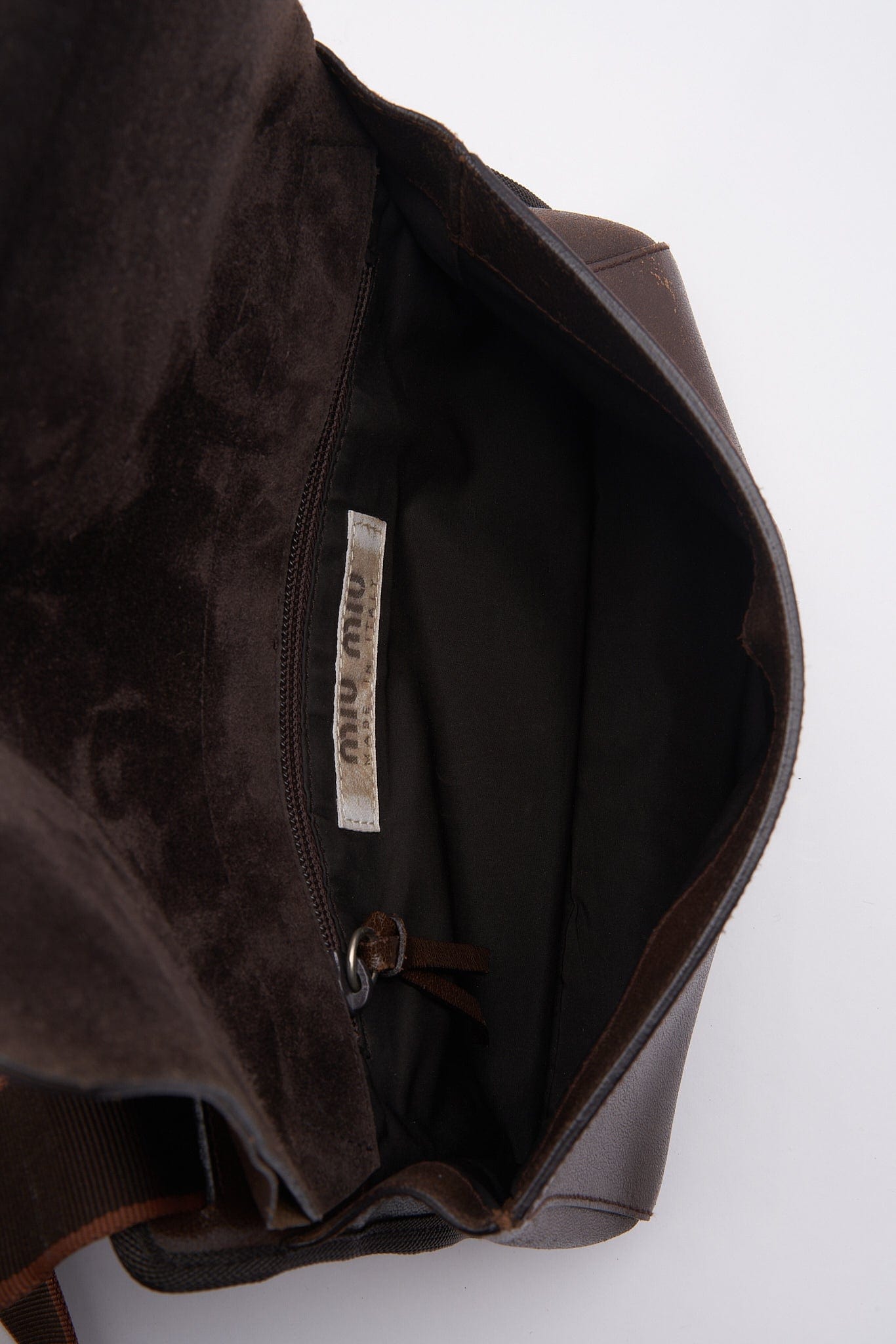 Vintage 90'S Miu Miu Brown Leather Crossbody Bag – The Hosta