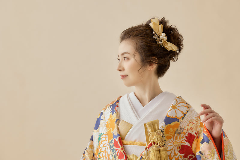 色打掛・百花熨斗に鶴｜白無垢・色打掛レンタルなら結婚式着物専門の